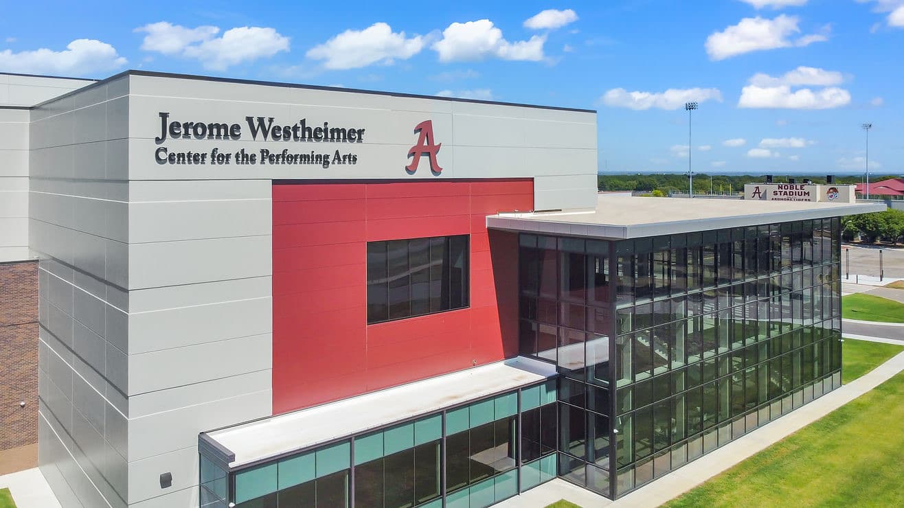 Exterior of the Jerome Westheimer Center for the Performing Arts