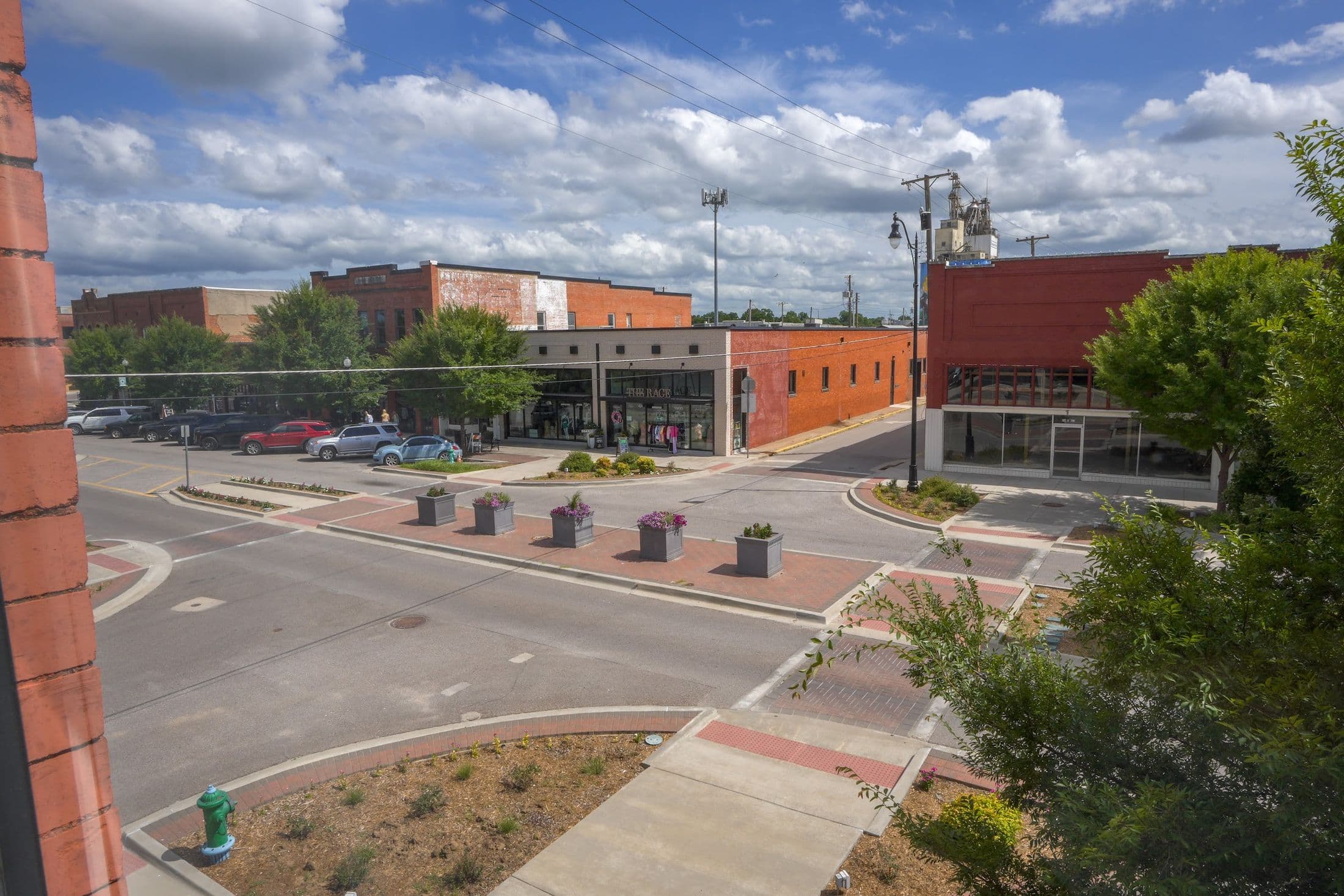 Downtown Ardmore's Main Street seen from above The Whistlestop